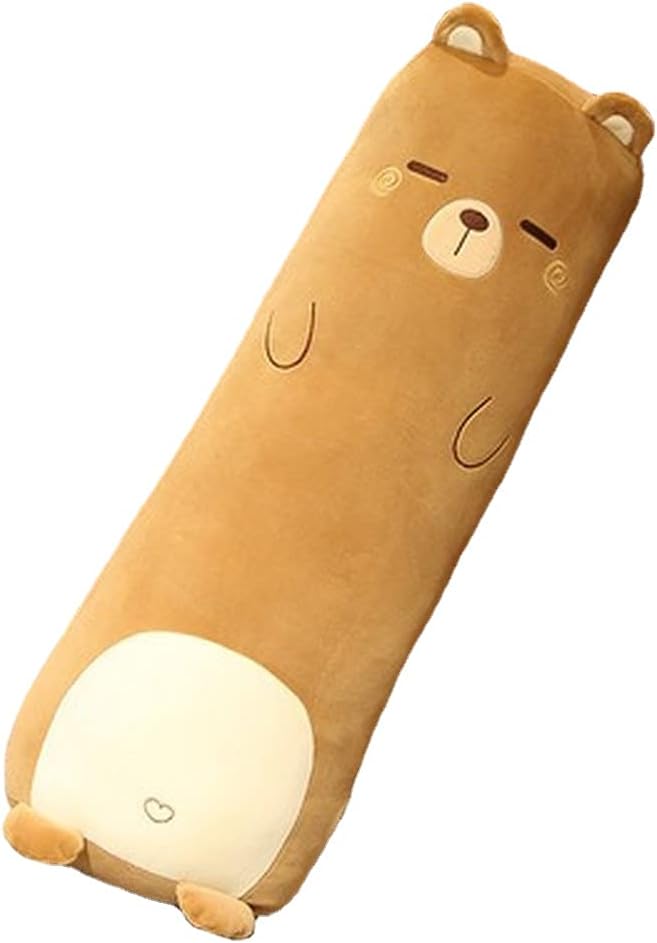 Long Cute Plush Pillow, 27 inches, Hug-filled Animal Shaped Bed Pillow, Soft Cotton Plush Suitable for Boys, Girls, Children, and Adults Doll Toy Gift (Bear, 27 inches)