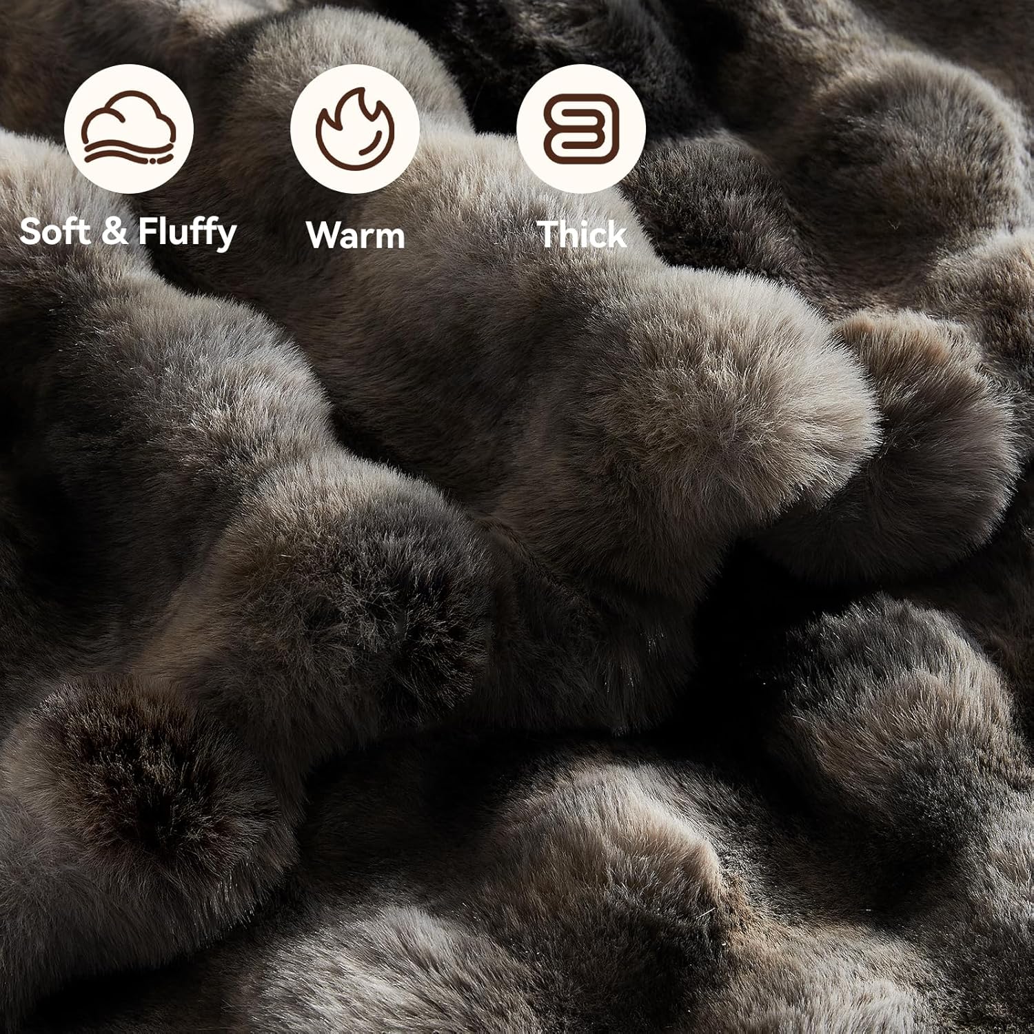 Thickened bubble fleece blanket 50x60 inches, soft and warm - Image 2