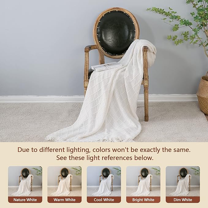 Tassel knit decorative blanket 50x60 inches, lightweight and breathable blanket - Image 2